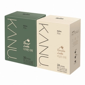 동서식품 맥심 <b>카누</b> 바닐라 라떼 24T+<b>디카페인</b> 라떼 30T