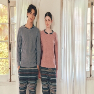 겨울 커플바지 외출가능 보온성+ 포근한 기모 바지홈웨어-VEP3962WM