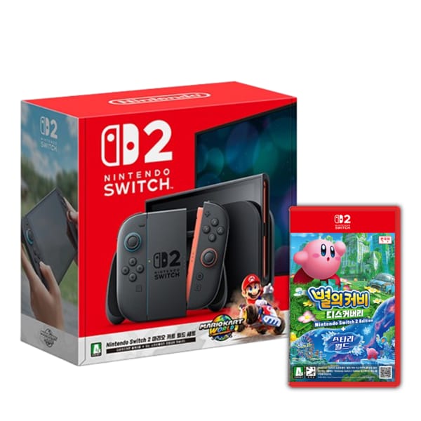 Nintendo 닌텐도 스위치 2 마리오 카트 월드 게임 타이틀 세트 (별의 커비 디스커버리)