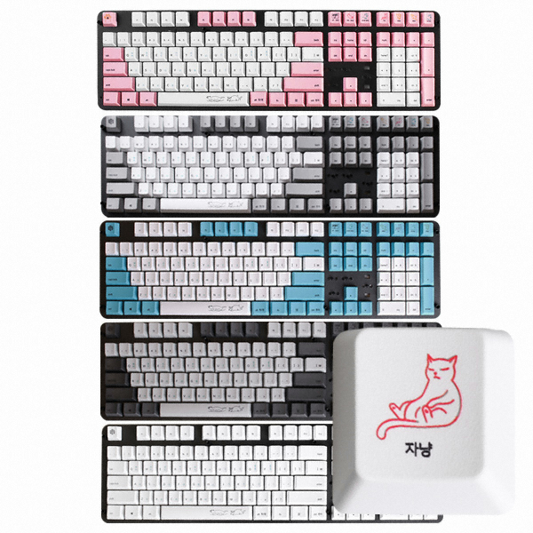 웨이코스 씽크웨이 CROAD X58 PBT 염료승화냥 108키 키캡 (화이트)