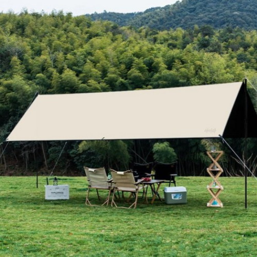 아이라 자외선 차단 방수 블랙코팅 아웃도어 특대형 타프 베이지 (300x300cm)_이미지