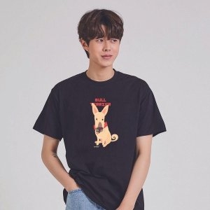 키밍 뿔테리어 강아지 캐주얼 오버핏 반팔티 W7A8D06