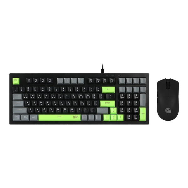 지클릭커 OFFICEPRO OPS990 사일런스 M 98 키보드 무선 마우스 세트 (Poker Green)_이미지