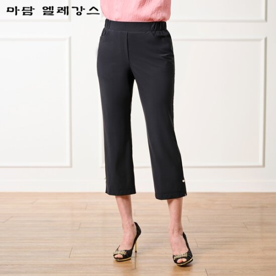마담엘레강스 해피 썸머 진주 장식 포인트 7부 팬츠 K242SL04_이미지