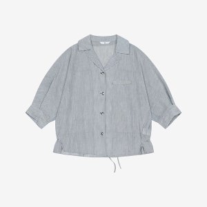 SI 셔링 스트링 스트라이프 블라우스 SHK1419FBB