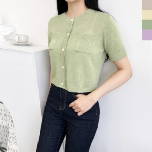 라일리 Rly 2L-CBB 1053 여자시원한포켓크롭반팔니트가디건 13527586