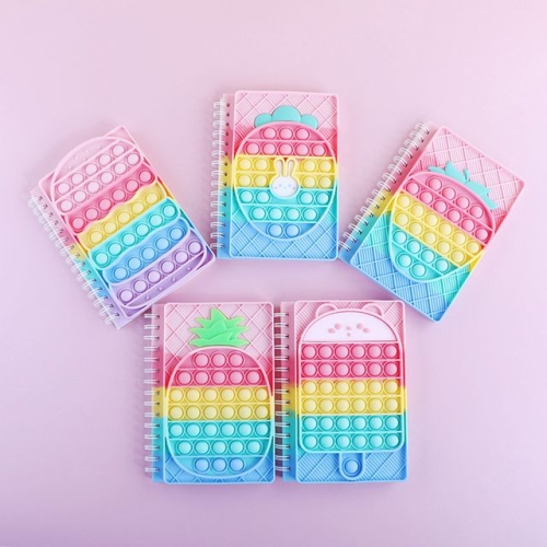 레인보우 버블 A5 스프링 노트 푸쉬팝 공책 뽁뽁이_이미지