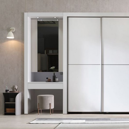 장인가구 단테 스탠다드 슬라이딩 붙박이장+파우더장 (300cm)_이미지