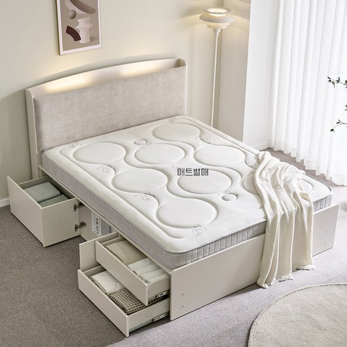 아이앤 메리엄 패브릭 LED 수납헤드 2단 침대 K