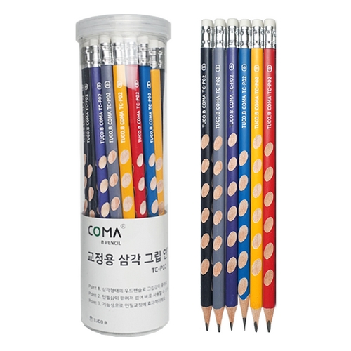 동아피엠에스 코마 교정용 삼각 그립 연필 세트 TC-P02 (36본)