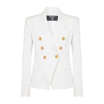 발망 우먼 더블 Breasted 코튼 자켓 Brand Size 34 US 2 XF1SG050DB54-0FA 986938