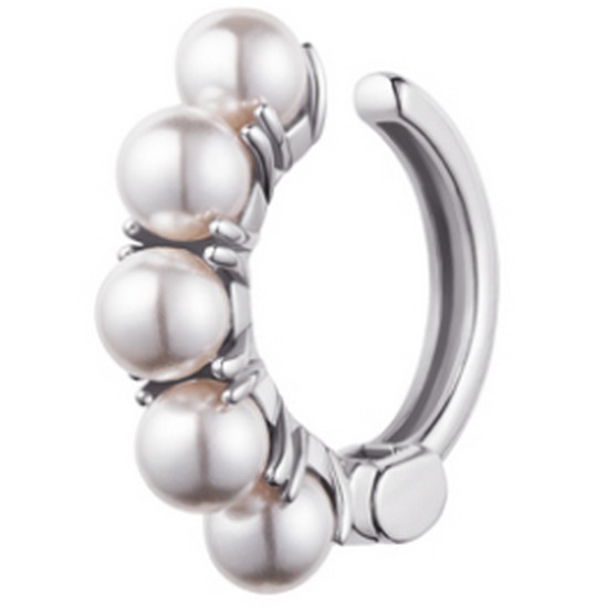 스톤헨지 실버 진주 싱글 이어커프 U0160_이미지