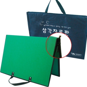 청양토이 삼각자료판 지퍼식 초록 찍찍이판 융판 벨크로판_이미지