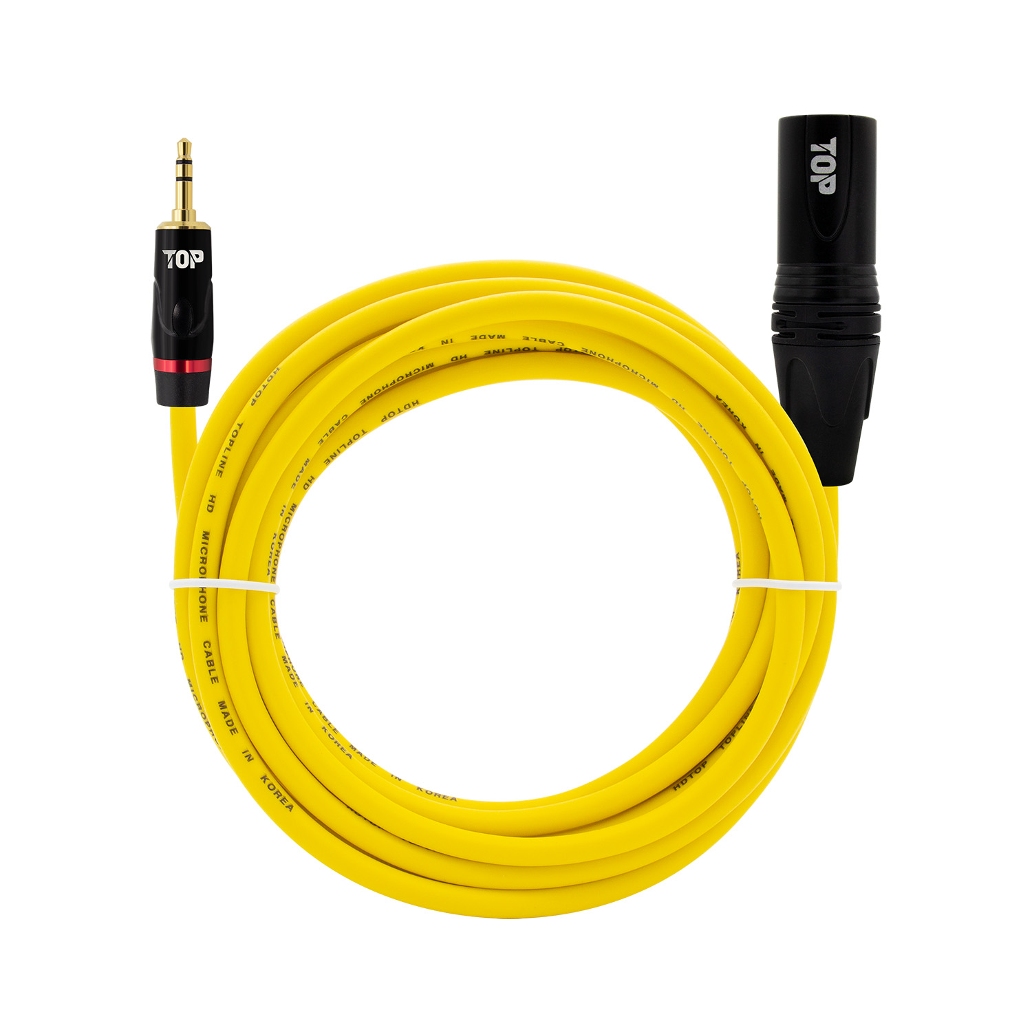 탑라인에이치디 HDTOP 3.5스테레오 to XLR 수 마이크케이블 블랙옐로우 (10m, HT-TP6014)_이미지