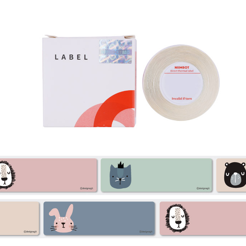 niimbot D11/D110 라벨지 14 x 50mm (해피프렌즈)_이미지