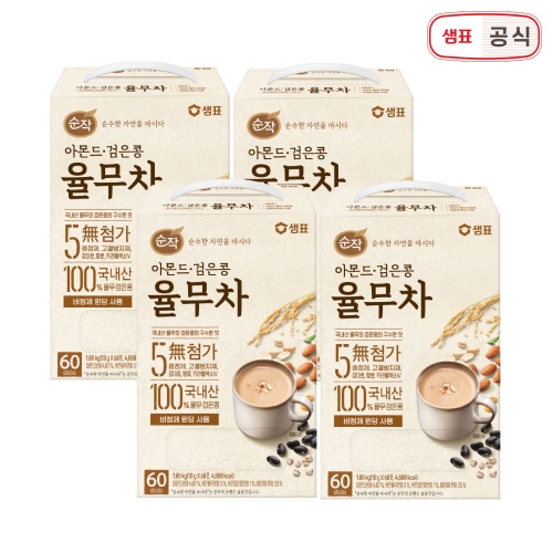 샘표식품 순작 아몬드 검은콩 율무차 18g 60개입 (4개)_이미지