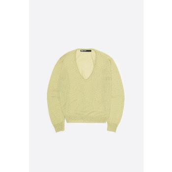 브이넥 올리브 미니 도트 니트 스웨터 / 261BR7228.11200 DOTS MINI OLIVE