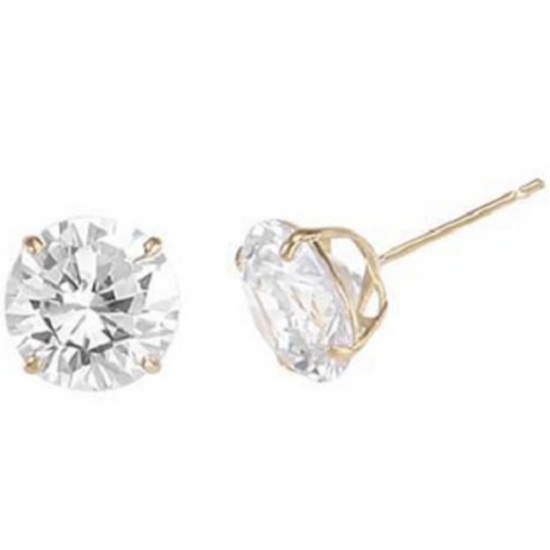 로이드 14K 원형 큐빅 8mm 귀걸이 LPFL1A08G_이미지