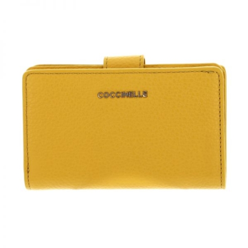 코치 넬레 Coccinelle 메탈릭 소프트 미니 지갑 그레인 가죽 솔레아도 월렛 428384_이미지