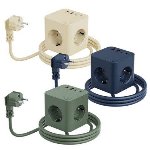 알토디자인 에코너 3구 16A 메인스위치 PD3.0 USB 고용량 큐브멀티탭 전선형 (1.8m)_이미지