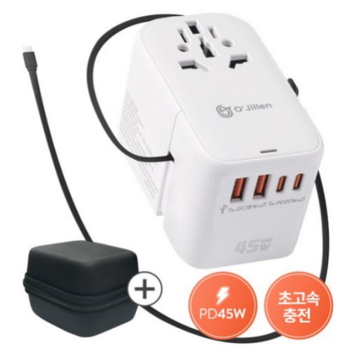 오지렌 5포트 PD45W GaN 해외여행용 멀티어댑터_이미지