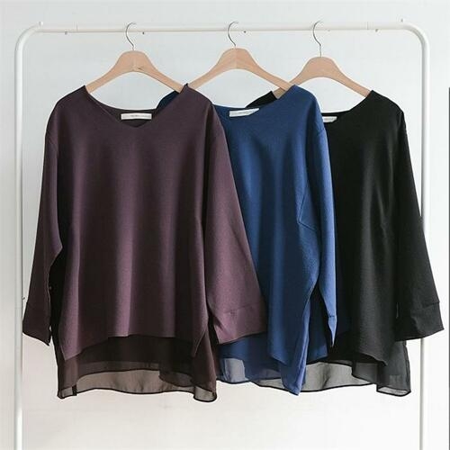 아이우먼 빅사이즈사랑해요 E298L106 레이어드희애블라우스 BN_이미지