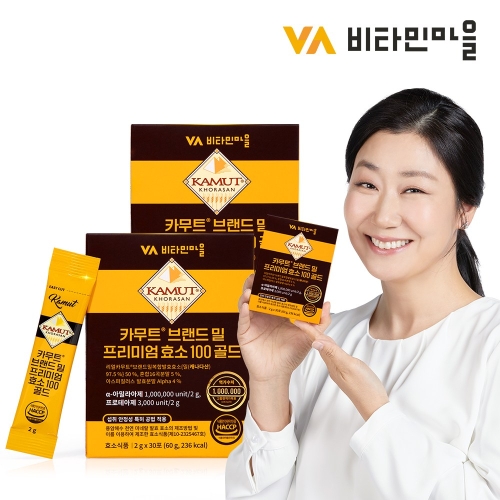 비타민마을 카무트 브랜드 밀 프리미엄 효소 100 골드 30포 (2개)
