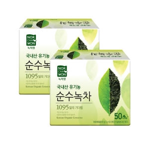 녹차원 국내산 유기농 순수녹차 티백 1.2g 50티백 (2개)