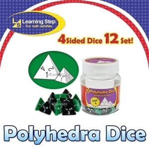 러닝스텝 러닝스텝 6면체 점주사위 12개 Set 숫자나열하기 주사