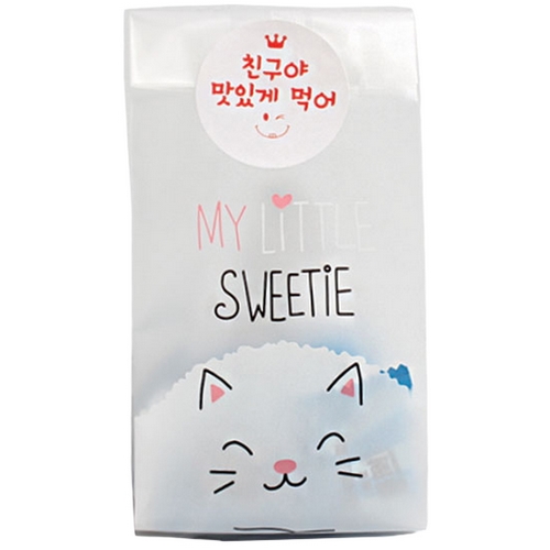 반투명 쿠키봉투 냥이 + 친구야 스티커 세트