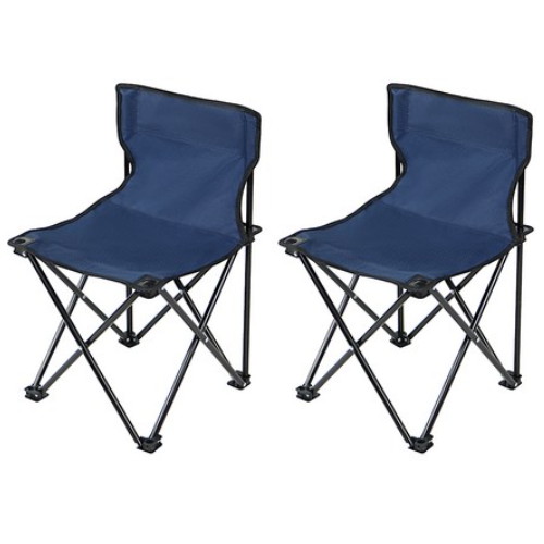 쿠팡 코멧 아웃도어 휴대용 캠핑 낚시 의자 대형 2개 (네이비)_이미지