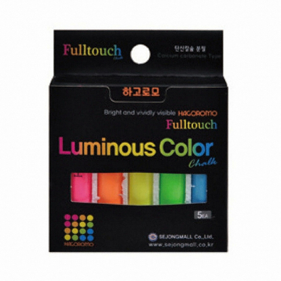 하고로모 풀터치 탄산분필 형광 혼합 5색 (5본x1개)_이미지