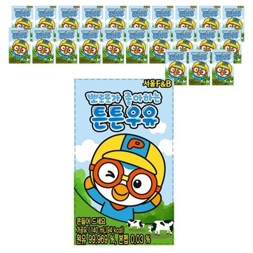 서울에프엔비 뽀로로가 좋아하는 튼튼우유 24개 140ml_이미지