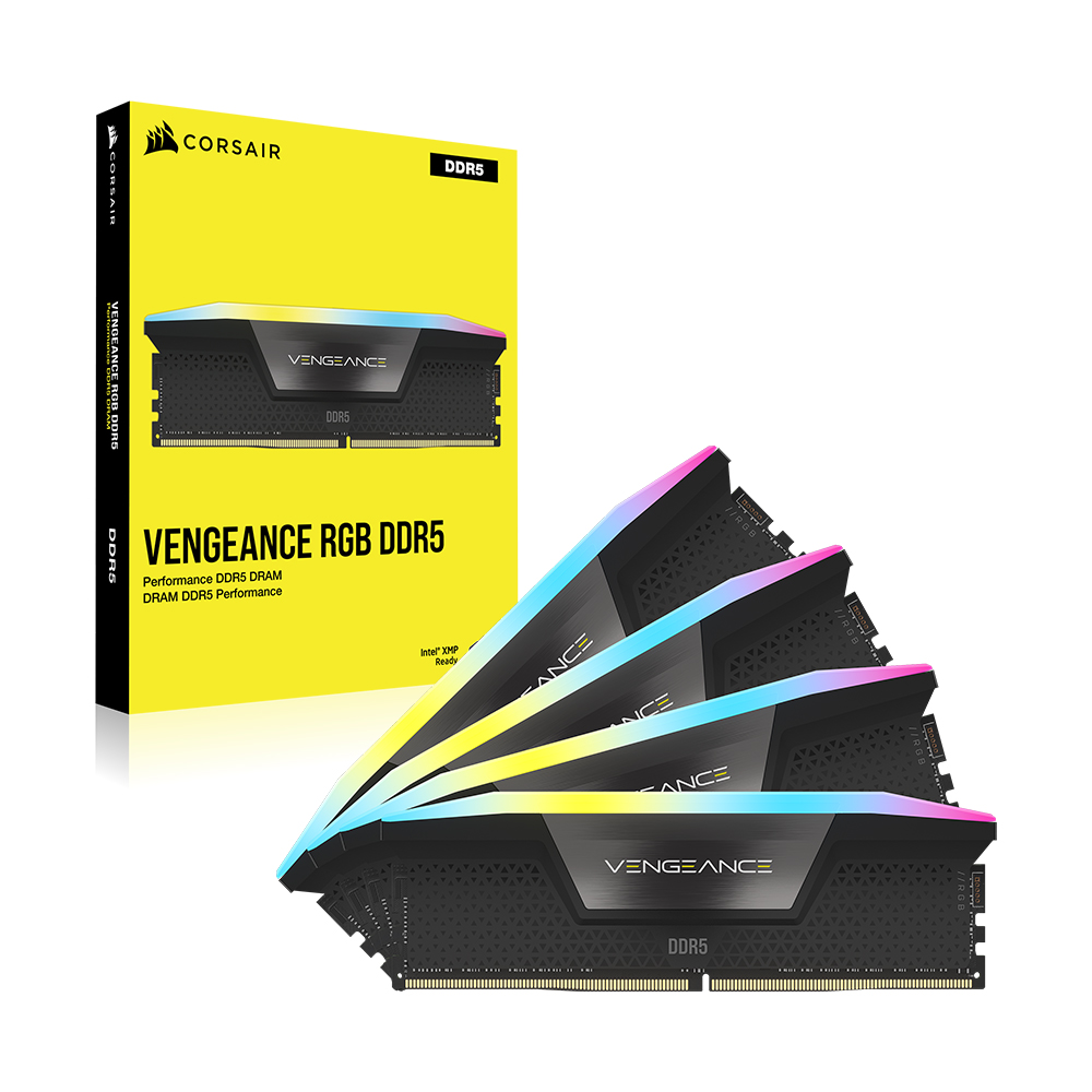 CORSAIR DDR5-5200 CL38 VENGEANCE RGB BLACK 패키지 (192GB(48Gx4))_이미지