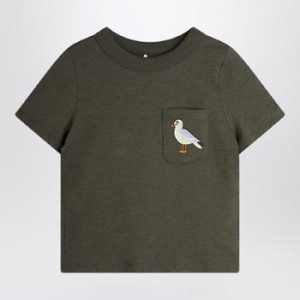 미니 Rodini faded black T shirt with seagull embroidery 2522013699CO/XI_M..