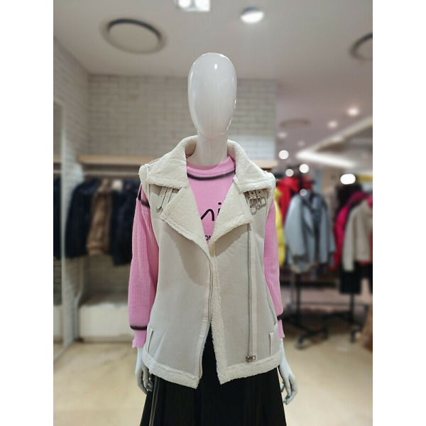 버클 뽀글이 무스탕조끼 ML12MV302