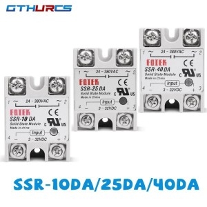솔리드  SSR10DA SSR25DA SSR40DA SSR 10A 25A 40A 스테이트 릴레이 모듈 DC 332V 입력 AC 24..