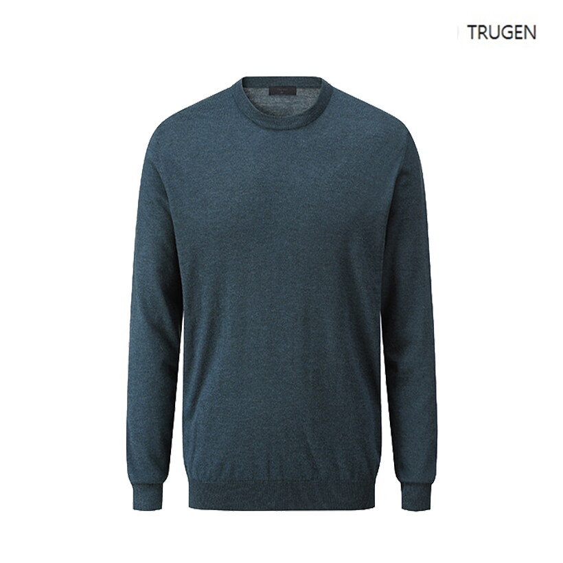 트루젠 FW 터쿼이즈 울혼방 라운드 긴팔 스웨터 T-TEW0-SP100-900