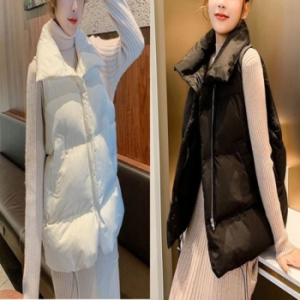 오노마 ONM 여성 하이넥 패딩조끼 집업 숏패딩 쪼끼 오버핏 11871279