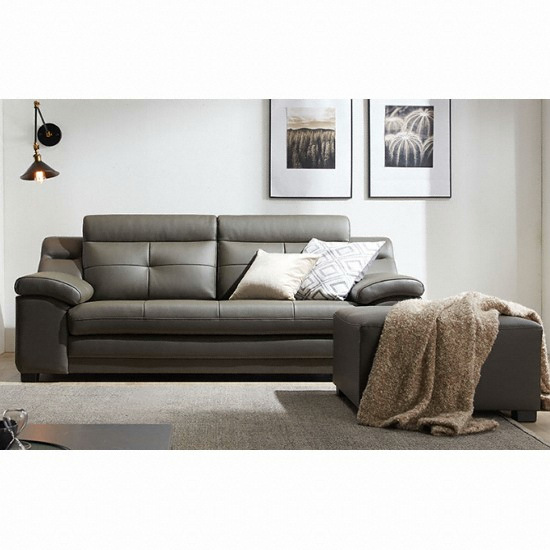 동서가구 루엘 라텍스탑 이태리 천연가죽 소파 3인용 (스툴포함)_이미지