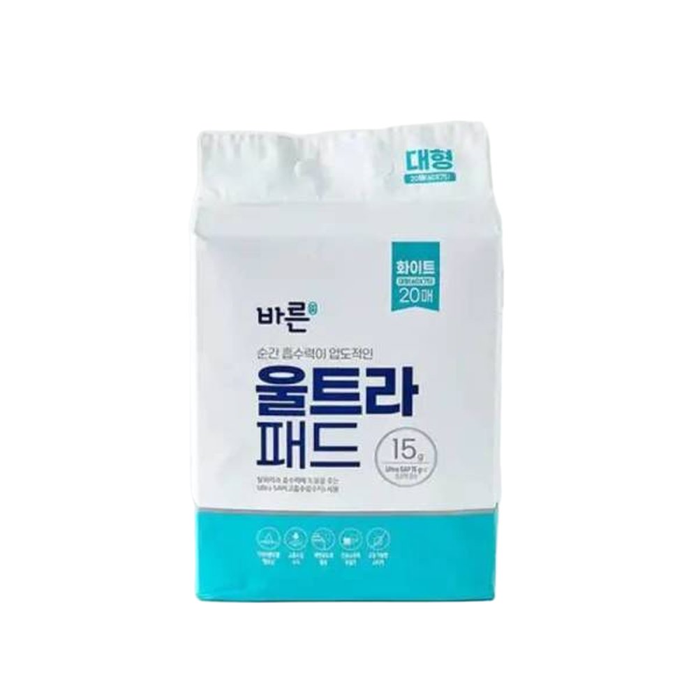 바른 울트라패드 화이트 대형 20매 (1개)