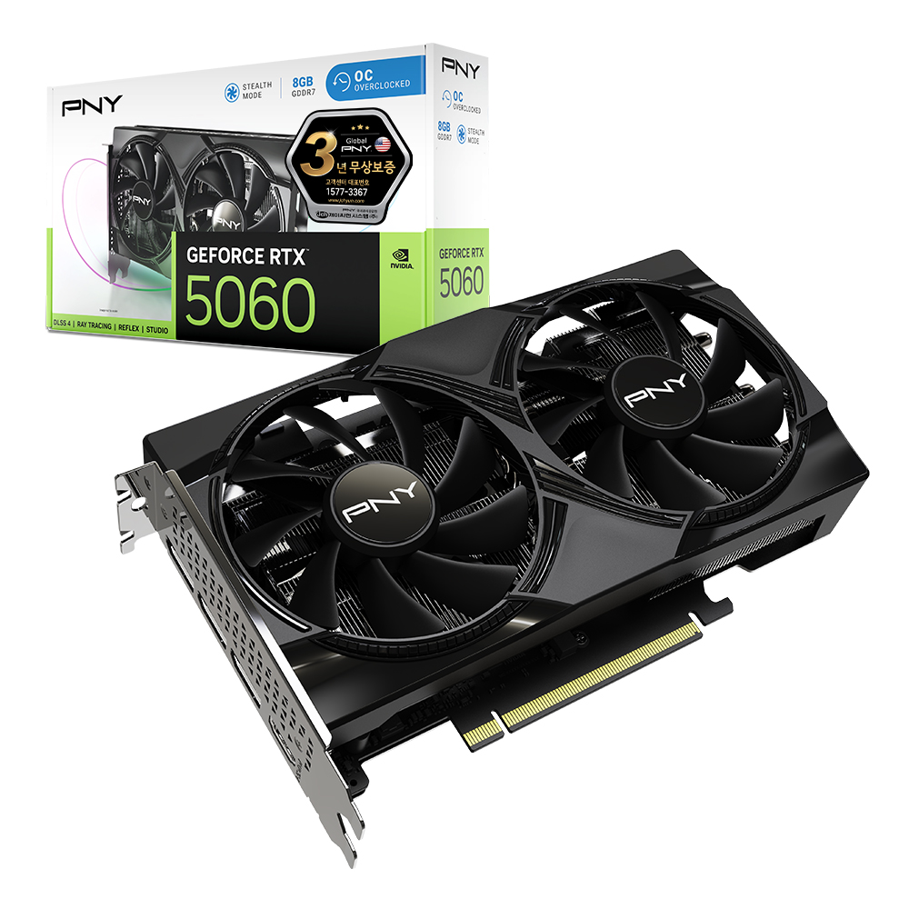 <b>PNY</b> 지포스 RTX 5060 OC D7 8GB Dual Fan 제이씨현
