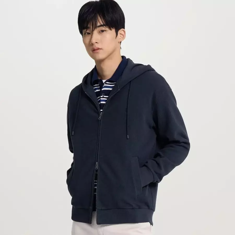 SS26미니와플 투웨이 집업 긴소매 후디 네이비 BC6141C52R BC6141C52_R_LL 495690
