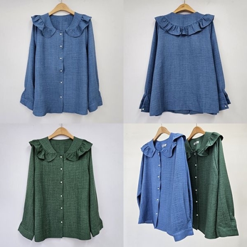 아이우먼 위쉬몰 BG 프랑프릴오픈블라우스 S930H502 빅사이즈_이미지