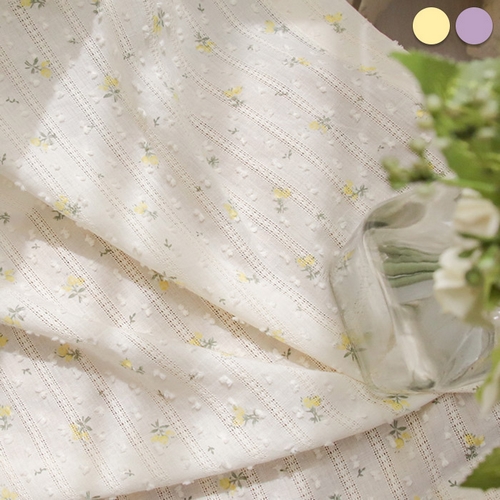 메종텍스타일 미니로즈 레이스 면 기본핀형 커튼 (120x150~240cm)_이미지