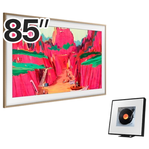 삼성전자 더 프레임 프로 KQ85LSF03WFXKR + 뮤직 프레임 HW-LS60D (플랫 티크+스피커)