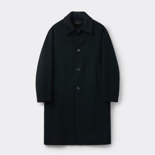 커스텀멜로우 Black Cashmere Blended Balmacaan Coat_CWCAW25611BKX이미지입니다. 누르면 해당 게시물로 새창이동합니다.