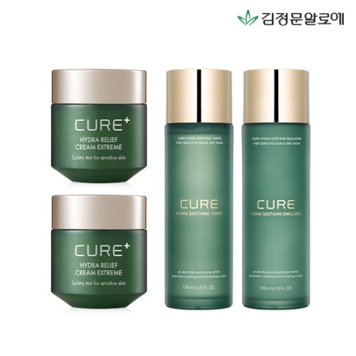김정문알로에 큐어 익스트림 크림 50g + 하이드라 토너 130ml + 에멀전 130ml