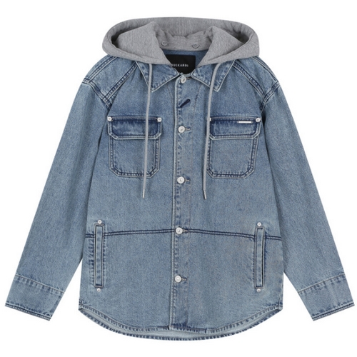 버커루 오버핏 후드레이어드 셔켓 B225DS150P_이미지