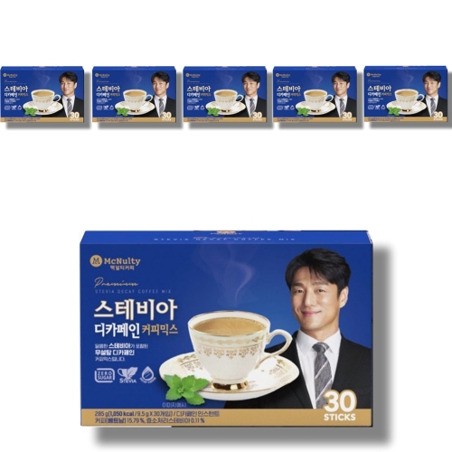 맥널티 스테비아 디카페인 커피믹스 30개입 (6개)